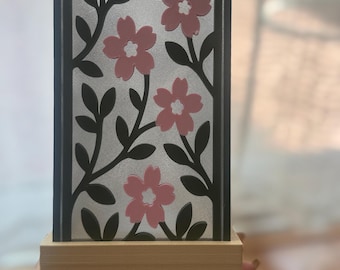 Handmade Floral Table Lamp with USB LED Light 3 Colors Light | Modern Night Light | Adjustable Warm Cold White Light | Unique Home Gift