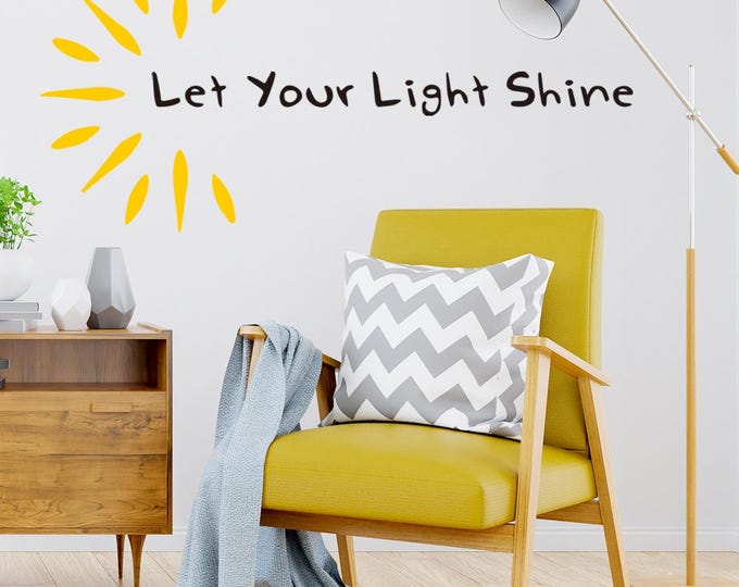 Let Your Light Shine Wall Sticker Decoration       Sheet size:9.8in × 7.8in