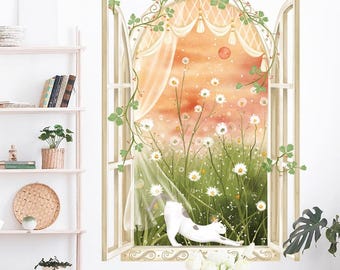 2 sheets of Sunset Window  Daisy Wall Decal –   each sheet 12*35.5 Inches