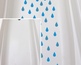 Boho Blue Raindrop Bathtub Stickers – 6 Sheets / 72 PCS Non-Slip Decals