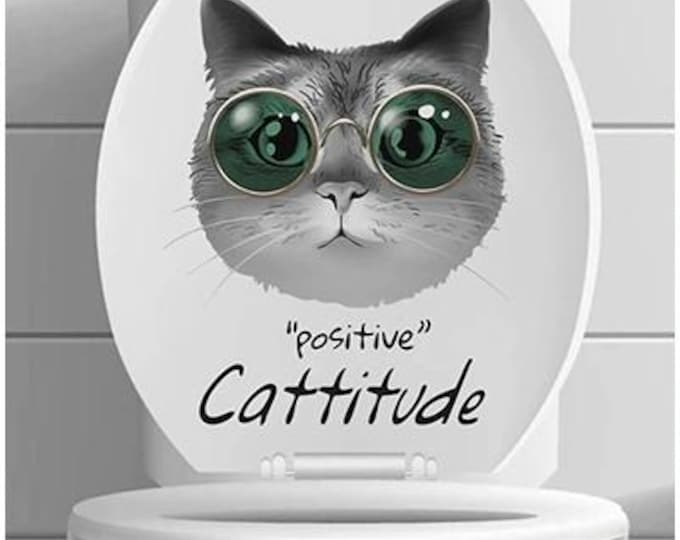 Cool Cat Toilet Sticker – Positive "Cattitude" Design