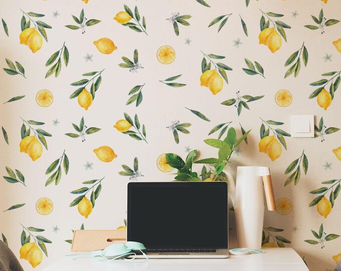 Fruit Decoration Wallpaper    Set of 2 Simple & Creative Wall Stickers for Kids' Room Background Wall