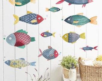 Colorful Fish Wall Decals – Removable Kitchen & Home Decoration Stickers