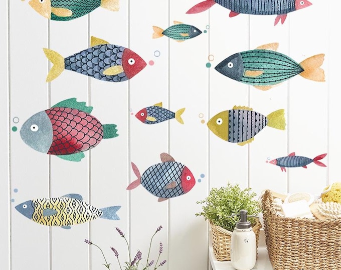Colorful Fish Wall Decals – Removable Kitchen & Home Decoration Stickers