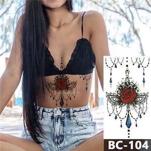Lingerie Sexy Jewelry Flower Tattoo Sticker Body Art Chest / Abs / Waist / Back Tattoo Sticker