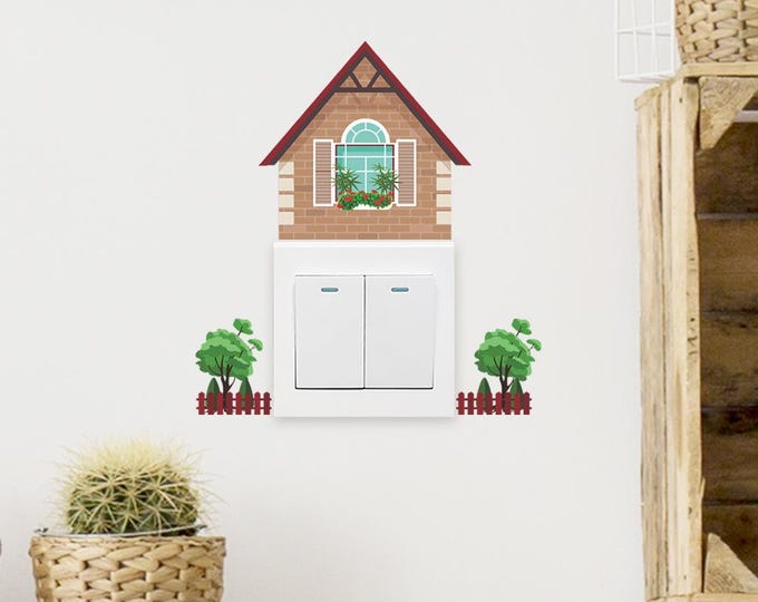 Cute House Switch Wall Sticker | Creative Outlet Decoration