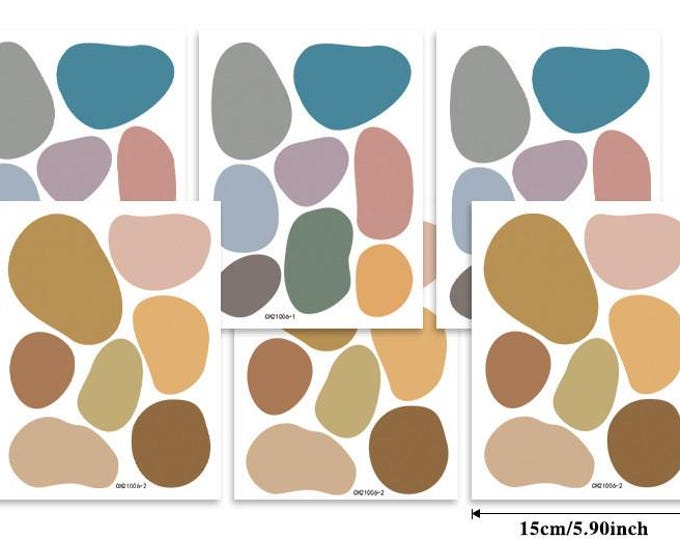 Pebble-Style Bohemian Polka Dot Self-Adhesive Decor for Kids' Room