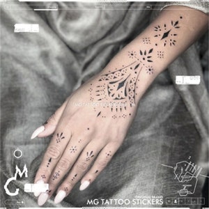 Body Art Black Totem Bohemia Hand/Calf/Chest Tattoo Stickers