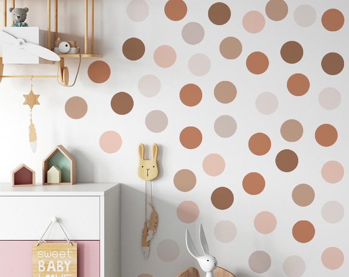 Nordic Polka Dot Wall Stickers (18 pcs per sheet  Dot diameter: approx. 3.9 in )
