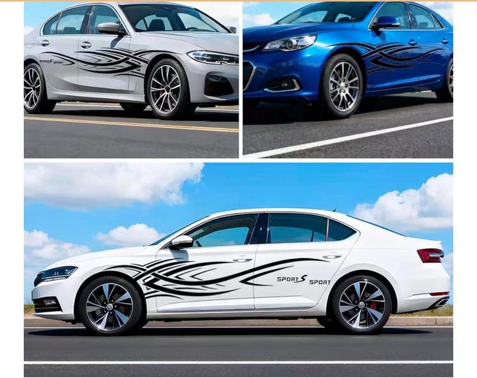 New Flame Totem Side Stripe Decal   Size: 240cm x 40cm（94.49*15.75 Inches）