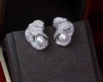 High Quality Elegant 925 Sterling Silver Zircon Earrings Good for Wedding or Party