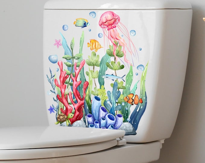 Seaweed Coral Bubble Wall Sticker   Toilet & Bathroom Background Wall Decor