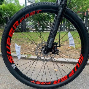 Juego de ruedas de bicicleta de carretera, calcomanía de llanta de carbono, pegatina decorativa creativa para rueda de bicicleta, pegatina personalizada de moda Red
