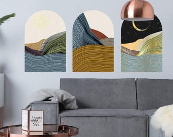 Arch Nordic Morandi Color Wall Stickers (One set contains 3 sheets of 22.48*15 inch)