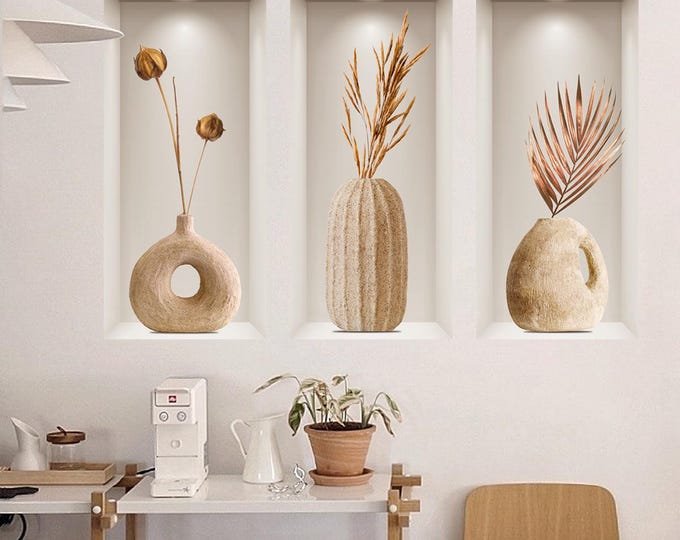 3D Wall Stickers | Modern Triptych Art | Entrance & Living Room Decor