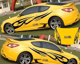 Hot-Selling Flame Totem Car Decal   Custom Scratch Cover Vinyl Sticker  1 set of Racing Flame Decal including 5 Decals