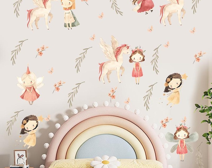 Cute Girls  Butterflies Removable PVC Wall Decals   Self-Adhesive Stickers for Kids Room & Cabinets