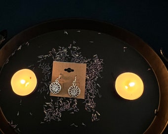 Pendientes Silver Sun Face
