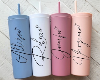 Personalized Custom Tumbler | Bridesmaid Tumbler with Straw | Bachelorette Party | Bridal Party | Wedding | Birthday Cup