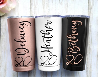 Personalized Cup For Nurses Custom Cups Stainless Steel Tumbler RN Gift For Nurse Night Shift cup mug mom 20oz insulated Tumbler set of 3456