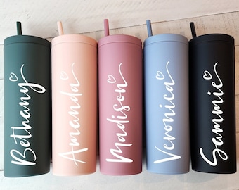 Personalized Custom Tumbler | Bridesmaid Tumbler with Straw | Bachelorette Party | Bridal Party | Wedding | Birthday Cup
