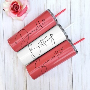 Personalized Bridesmaid Tumbler: Insulated Stainless Steel Bachelorette Party Gift