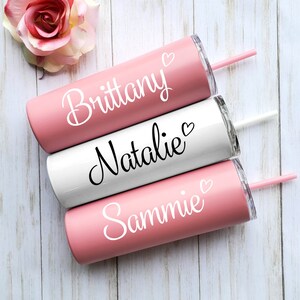 Personalized Tumbler with Straw Bridesmaid Tumbler Bridesmaid Gift Insulated Tumbler Bridal Party Bachelorette Party Wedding Tumbler Set of