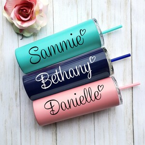 Personalized Tumbler with Straw Bridesmaid Tumbler Bridesmaid Gift Insulated Tumbler Bridal Party Bachelorette Party Wedding Tumbler Set of