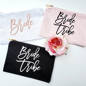 Brautjungfer Geschenk personalisierte Make-up Taschen, Braut Party Geschenk Brautjungfer Vorschlag Brautjungfer Make-up Tasche Set 3456789