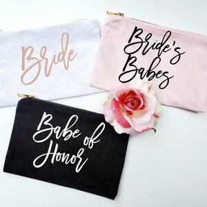 Brautjungfer Geschenk personalisierte Make-up Taschen, Braut Party Geschenk Brautjungfer Vorschlag Brautjungfer Make-up Tasche Set 3456789