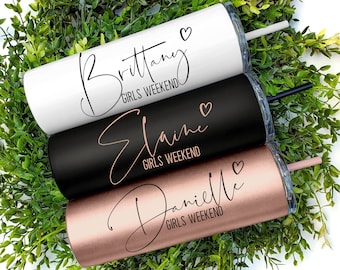 Personalized Girls Weekend Tumbler: Bridesmaid Gifts, Bride Squad