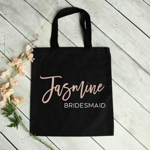 Bridesmaid Tote Bag Personalized Bridesmaid Gift Maid of Honor Totes Bridal Party Bags Set of 3 4 5 6 7 8 9 10 YOU CHOOSE QTY Bride&#39;s Babes
