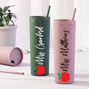 Teacher Tumbler Personalized Preschool Teacher Appreciation Virtual Teacher Gift End Of Year Teacher Gift Student Teacher Gift Set of 345678