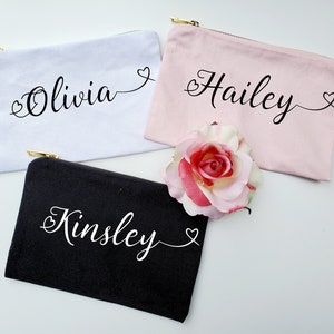 Brautjungfer Geschenk personalisierte Make-up Taschen, Braut Party Geschenk Brautjungfer Vorschlag Brautjungfer Make-up Tasche Set 3456789