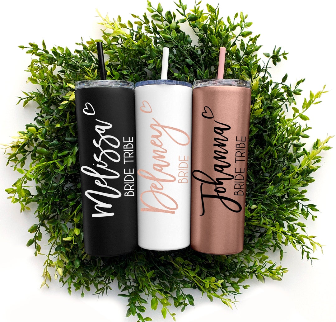 Bridesmaid Gift Rose Gold Personalized Wine Tumbler Will You - Etsy