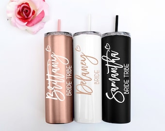 Wedding Tumbler Bridesmaid Gift Personalized Tumbler Stainless Steel Tumbler Will You Be My Gift Bridesmaid Proposal Skinny Tumbler set of