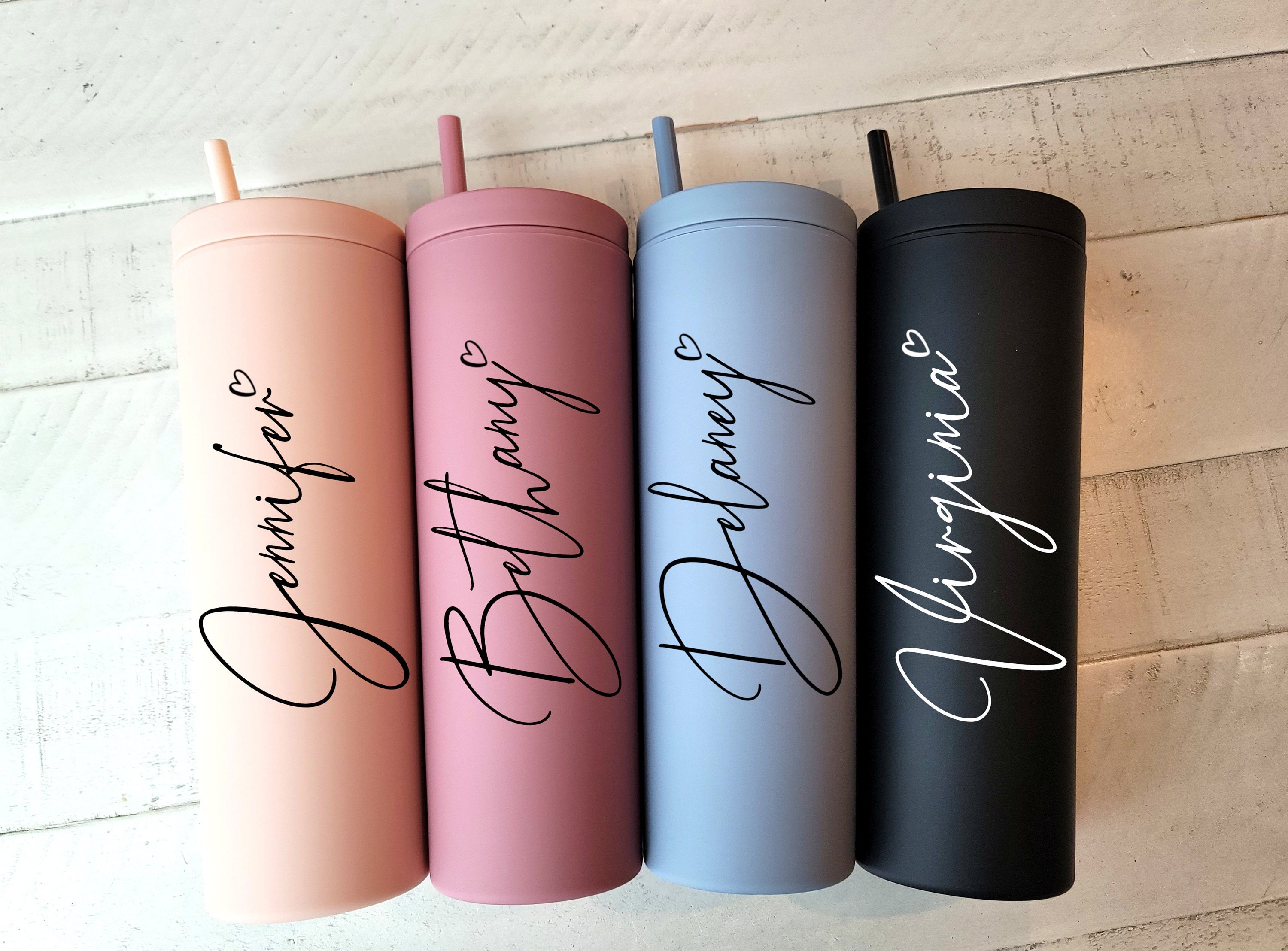 Custom Name Tumbler Personalized Tumbler Set Bridesmaid