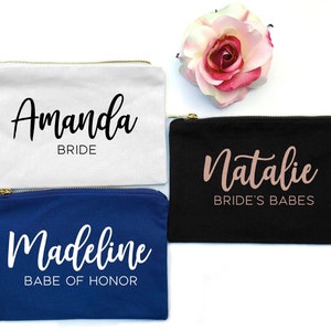 Brautjungfer Geschenk personalisierte Make-up Taschen, Braut Party Geschenk Brautjungfer Vorschlag Brautjungfer Make-up Tasche Set 3456789