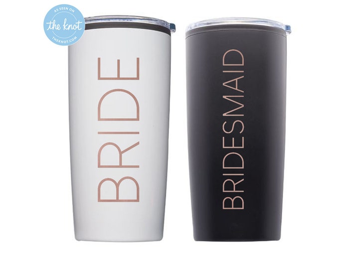 bride and bridesmaid coffee mugs, 20oz personalized coffee mug, coffee travel mug, coffee cup, custom coffee mug, bridesmaid gifts