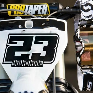 3 X Custom Racing Numbers & Name - Vinyl Stickers Decals - Race Motorcycle Motocross Supercross Nascar Track Dirtbike Kart