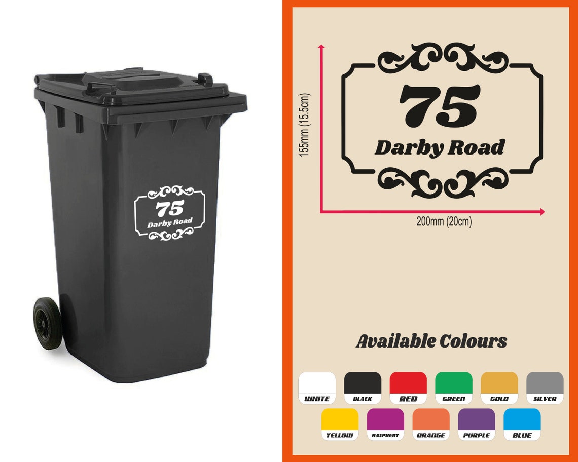 Custom Wheelie Bin Stickersx3 WHEELIE BIN NUMBERS House & Etsy