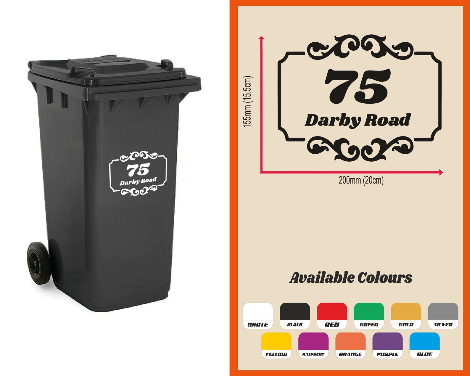 Custom Wheelie Bin Stickersx3 WHEELIE BIN NUMBERS House & Etsy