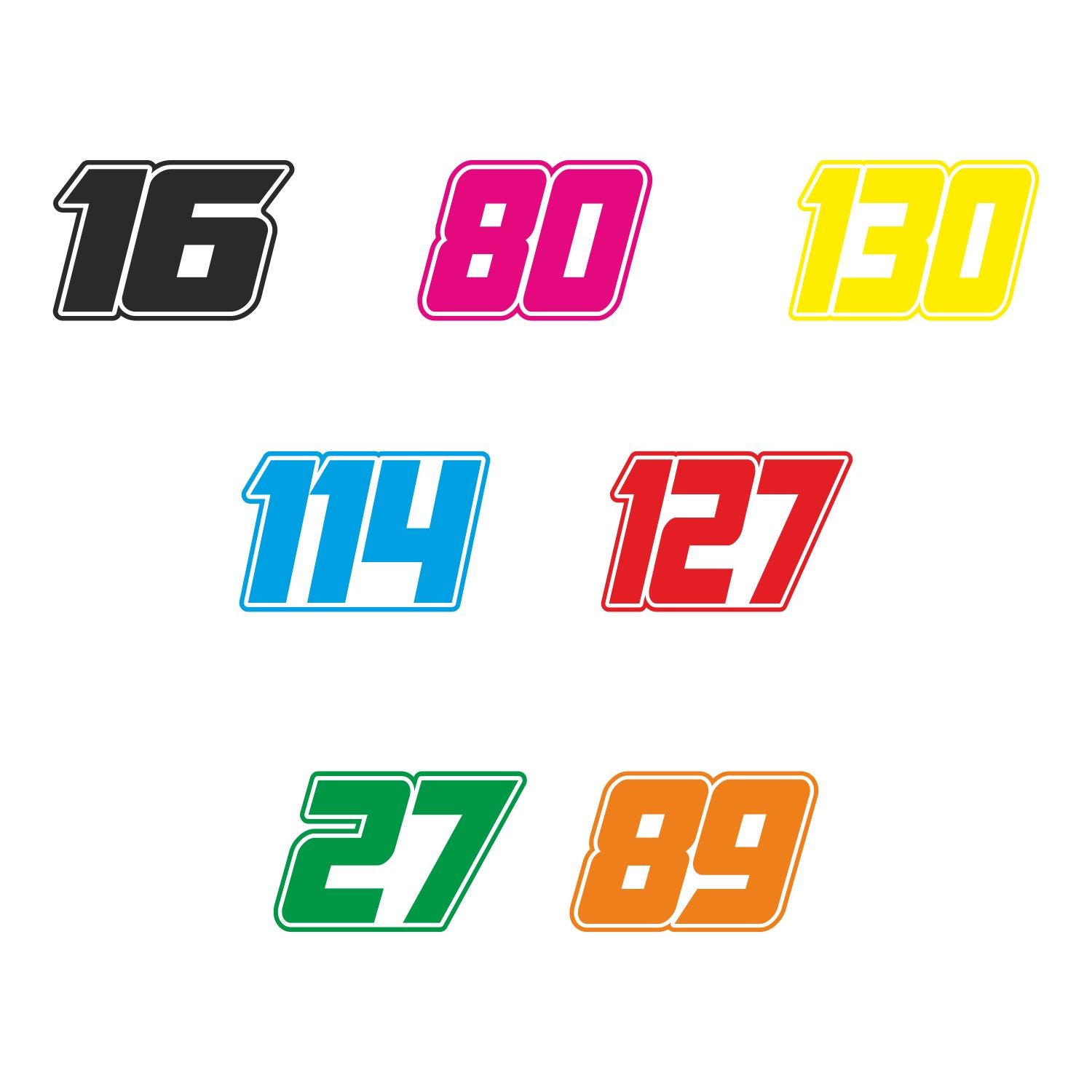 Bike Racing Stickers Numbers Custom Dirt Bike Race Number Stickers: MX Motocross Decals - Set of 3 ...