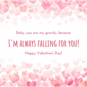 Tarjeta del día de San Valentín, imprimible del día de San Valentín, linda nota del día de San Valentín, nota de amor del día de San Valentín, carta del día de San Valentín, cariño