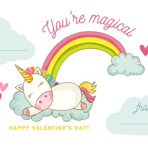 Tarjeta de San Valentín "Eres mágico", imprimible para el día de San Valentín, nota para el día de San Valentín, nota de amor para el día de San Valentín, carta para el día de San Valentín