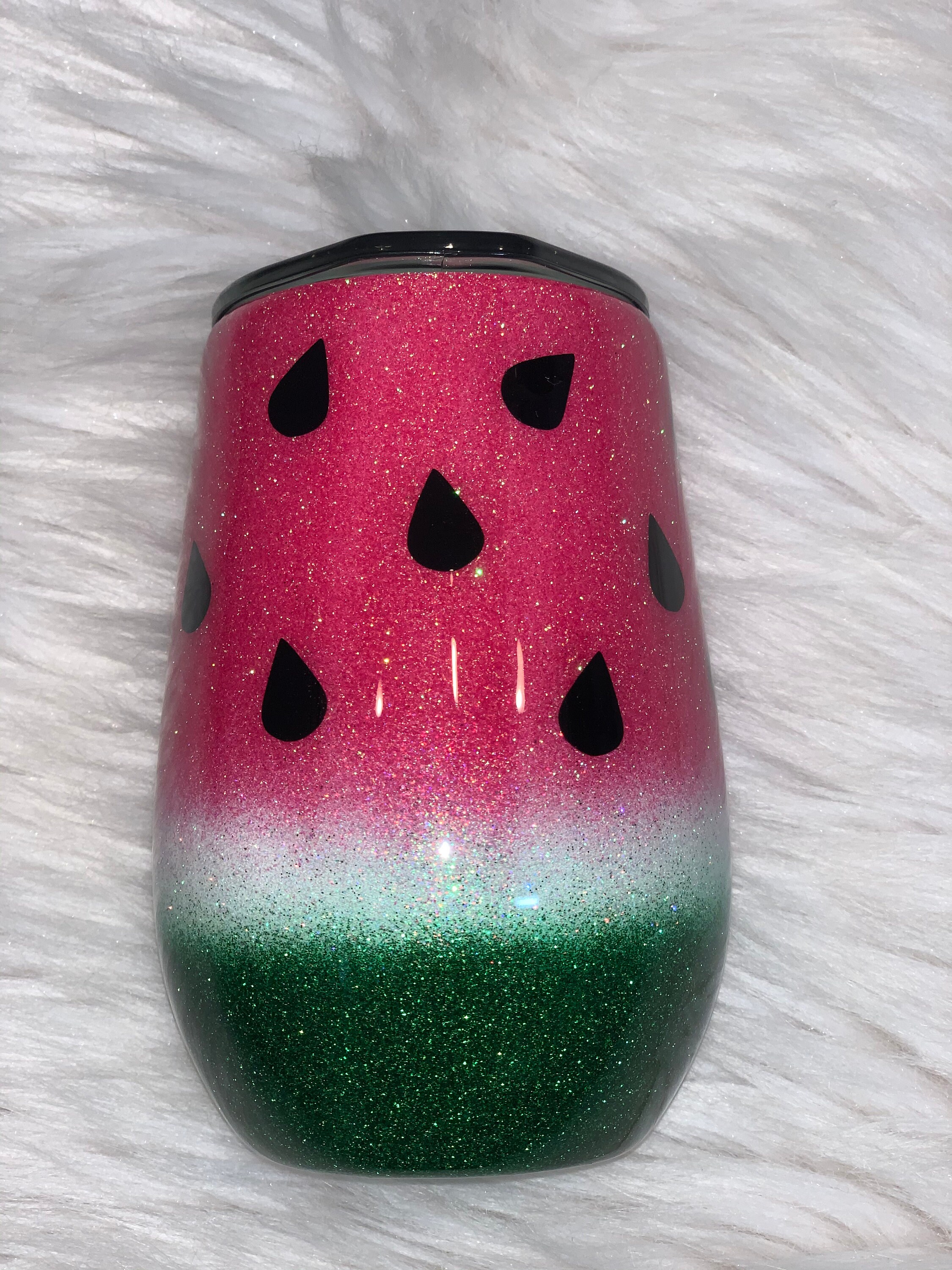 Watermelon Tumbler Glitter Watermelon Cup Custom Glitter Etsy