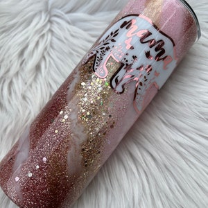 Made To Order ~ Mama Bear ~ Tumbler ~ Milky Way ~ Rose Gold Glitter Tumbler ~ Glitter ~ Stainless Steel ~ Personalized ~ Custom Cup