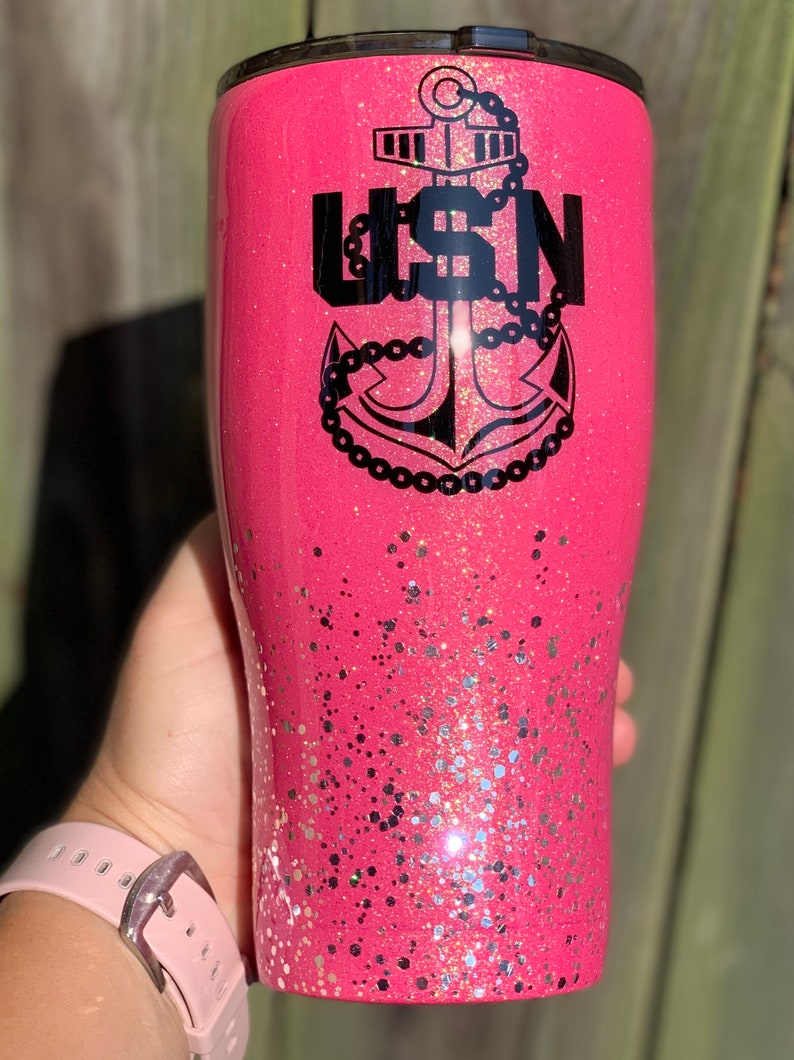 glitter stainless steel tumbler