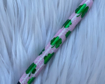 RTS ~ Ready To Ship ~ Glitter Pen ~ St. Patrick’s Day ~ Ink Joy Pen ~ Clover ~ Shamrock ~ Pink and Green ~ Glitter Pens