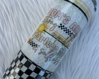 RTS ~ Ready to Ship ~ 20oz. Glitter Tumbler ~ Mom ~ Selfless ~ Strong ~ Gift for Mom ~ Glitter ~ Stainless Steel